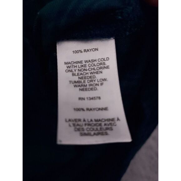 Vineyard Vines Shirt Womens sz 4 100% Rayon Performance Tartan Plaid Blue Green - Picture 7 of 10